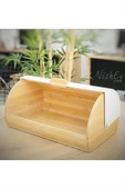 Nishev.com Evini Sev Bambu Ekmeklik  Ekmek Sepeti Lüks Ekmek Kutusu – Zigzag Desen - 4