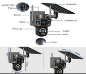 Ventus V380Pro X36 4G Solar Panel Dual Lens 6MP Gece Görüş Sesli Akıllı Kamera Türkçe Uygulama ve Uzaktan İzleme - 4