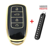 Babikamium Chery Tiggo 8 Pro Omoda 5 Tiggo 7 Avantgarde Siyah Kumanda Kılıfı  Oto Anahtarlık - 1