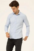 Süvari Slim Fit Buz Mavisi Erkek Gömlek - 1
