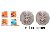 SEVİMLİ KÖPEK CEP SOBASI,EL ISITICI,2 ADET SICAK SU TORBASI PVC  9cm thumbnail 1