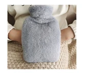 SICAK SU TORBASI YAN CEPLİ GRİ  PELUŞ TERMOFOR 27x17x2cm  750ml thumbnail 3