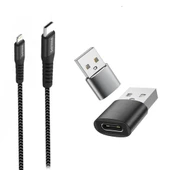 Philips Apple MFI Lisanslı 6A 100W Usb-C to Lightning 2Metre Data ve Şarj Kablosu DLC5206L/00 + ScHitec UsbA to Type-C 3.1 Otg Çevirici Dönüştürücü Adaptör thumbnail 1