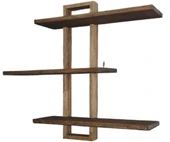 Ayarlanabilir 3 Raflı Modern Doğal Ahşap Raf (Alindi101) - 1