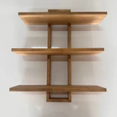 Ayarlanabilir 3 Raflı Modern Doğal Ahşap Raf (Alindi101) - 3