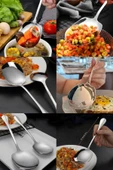 Nishev.com Evini Sev 2'li Lüks Servis Kaşığı Seti Büyük Boy Paslanmaz Çelik Kaşık Salata Pasta Yemek Servis Mutfak Kaşığı - 2