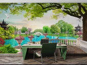 Göl Kuş Balkon Manzaralı Duvar Kağıdı thumbnail 4