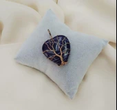 Hayat Ağacı Bakır Tel Sarma Kalp Kolye Ucu Kadın Kız Takı Gerdanlık Düğün Nişan - 1