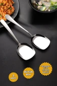 Nishev.com Evini Sev 2'li Lüks Servis Kaşığı Seti Büyük Boy Paslanmaz Çelik Kaşık Salata Pasta Yemek Servis Mutfak Kaşığı - 1