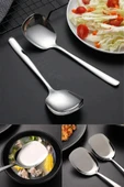 Nishev.com Evini Sev 2'li Lüks Servis Kaşığı Seti Büyük Boy Paslanmaz Çelik Kaşık Salata Pasta Yemek Servis Mutfak Kaşığı - 3