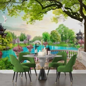 Göl Kuş Balkon Manzaralı Duvar Kağıdı thumbnail 5