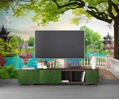 Göl Kuş Balkon Manzaralı Duvar Kağıdı thumbnail 3