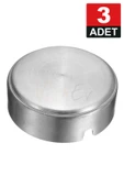 Nishev.com Evini Sev 3 Adet Elit Büyük Boy Paslanmaz Çelik Kül Tablası Krom Küllük 10cm - 3