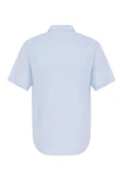 Bol Kesim Kısa Kollu Buz Mavisi Erkek Gömlek - 2