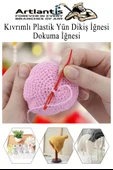 Kıvrımlı Plastik Yün İğnesi 12 cm 20 Adet 1 Paket Plastik Dikiş Dokuma İğnesi Kavisli İplik İğne Goblen - 6