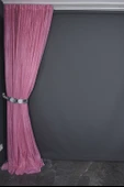KDK 2580 DESEN PEMBE RENK TEK KANAT Hazır dikilmiş Pileli Fon Perde 300*260 cm thumbnail 5