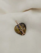 Hayat Ağacı Kalp Kaplan Gözü Kolye Ucu Tel Sarma Kalp Kolye Ucu Kadın Kız Takı Gerdanlık Düğün Nişan - 4