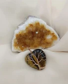 Hayat Ağacı Kalp Kaplan Gözü Kolye Ucu Tel Sarma Kalp Kolye Ucu Kadın Kız Takı Gerdanlık Düğün Nişan - 2