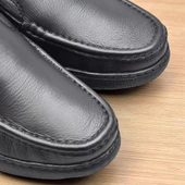 9575 Ortopedik Taban Siyah Hakiki Deri Erkek Ayakkabı Yazlık Mevsimlik thumbnail 7