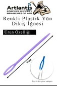 Düz ve Kıvrımlı Plastik Yün İğnesi ve Çengelli İğne 30 Adet 1 Paket Plastik Dikiş Dokuma İğne Kavisli İplik İğne Goblen - 3