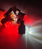 2 Adet 12 Ledli Mini Takoz Lamba 12-24 Volt Kırmızı Beyaz thumbnail 2