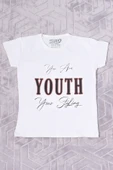 KIZ ÇOCUK TSHİRT YOUTH BASKILI BİSİKLET YAKA C39 - 1