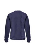 Süvari Bol Kesim O Yaka Kapitone Etnik Desenli Lacivert Sweatshirt - 4