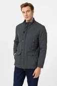 Süvari Slim Fit Yeşil Kapitone Hakim Yaka Erkek Mont - 4