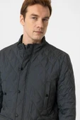Süvari Slim Fit Yeşil Kapitone Hakim Yaka Erkek Mont - 7