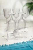 Akrilik Şeffaf 6'lı Kadeh & Su Meşrubat Kahve Yanı Bardağı 450 ml ( Cam Değildir ) - 1