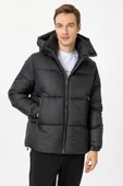 Süvari Slim Fit Dolum Siyah Erkek Mont - 2