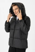 Süvari Slim Fit Dolum Siyah Erkek Mont - 5