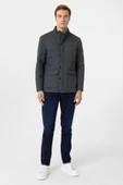 Süvari Slim Fit Yeşil Kapitone Hakim Yaka Erkek Mont - 2