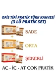 Hazır Türk Kahvesi Pratik Ofis Deneme Seti SADE-ORTA-ŞEKERLİ  3X10'lu Paket  Aç-iç-at - 1