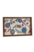 Tepsi 25 x 40 cm Çini MiA-DS Ahşap Fırınlanmış Kuru Kayın Çinili Sunum Tepsisi - 8