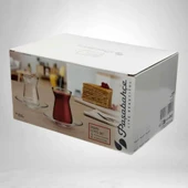 Paşabahçe İrem Çay Bardağı Takmı 6 Kişilik Bardak Tabak Seti 132 CC 96354 - 3