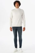 Süvari Rahat Kalıp Yarım Balıkçı Yünlü Ekru Triko - 5