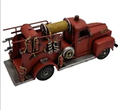Dekoratif Metal Kamyon İtfaiye Maketi Ev Dekoru Hediyelik Eşya 40cm x18cm x11cmm x - 5