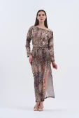 Trend Kadın Leopar Desenli Uzun Elbisemiz, thumbnail 5