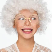 John Lennon Tarzı Gold Çerçeveli Şeffaf Gözlük thumbnail 2