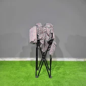 Argeus Balcony Comfort Katlanabilir Kamp Sandalyesi Kare Desenli thumbnail 5