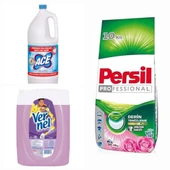 PERSİL GOLD FÜLÜN BÜYÜSÜ 10 KG BEYAZ 66 YIKAMA+RENKLİ,YUMUŞATICI 5 LT+ÇAMAŞIR SUYU 2LT - 1