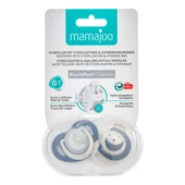 Mamajoo Sterilizasyon & Saklama Kutulu Black & Pearl Desenli İkili Ortodontik Emzik Gece & Gündüz / 0 Ay+ - 7