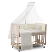 ComfyMax Sallanır Anne Yanı Doğal Ahşap Beşik ve Uyku Seti - 60x120 cm - 4