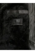 Süvari Slim Fit Çıkma Yaka Deri İçi Kürklü Siyah Erkek Mont - 2