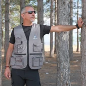 Action Dört Mevsim Çok Cepli Outdoor Spor Yelek Gri - 7