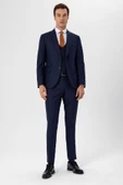 Slimfit Armürlü Yelekli Takım Elbise - 1