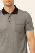 Polo Yaka Regular Kalıp Armürlü Tişört - 3