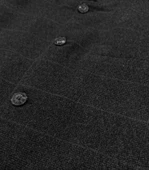 Süvari Bol Kesim Yünlü Ekose Siyah Erkek Kaban - 2