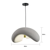 Apliqa Voliny Büyük Gri Beton Modern Sarkıt Oturma Odası Salon Sarkıt Avize thumbnail 3